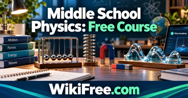Middle School Physics: Free Course — original WikiFree artwork depicting the course subject; Khan Academy.