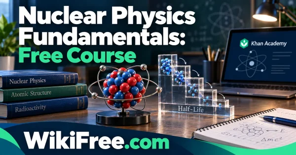Nuclear Physics Fundamentals: Free Course — original WikiFree artwork depicting the course subject; Khan Academy.