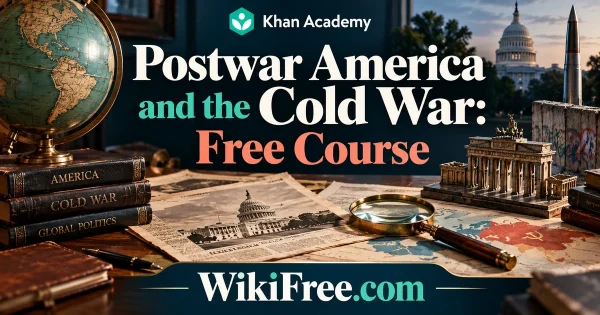 Postwar America and the Cold War: Free Course — original WikiFree subject artwork for Khan Academy.