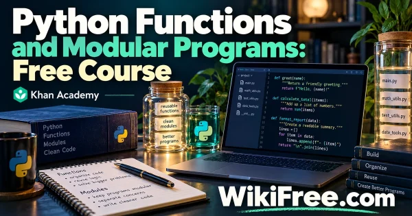 Python Functions and Modular Programs: Free Course — original WikiFree subject artwork for Khan Academy.