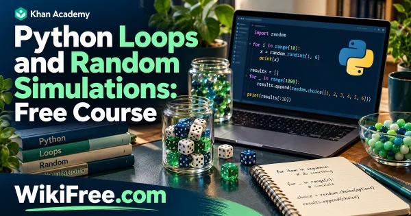 Python Loops and Random Simulations: Free Course — original WikiFree subject artwork for Khan Academy.