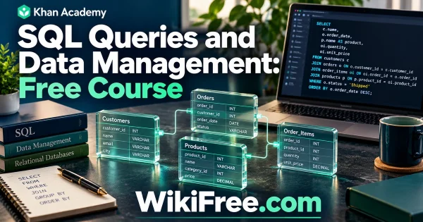 SQL Queries and Data Management: Free Course — original WikiFree subject artwork for Khan Academy.