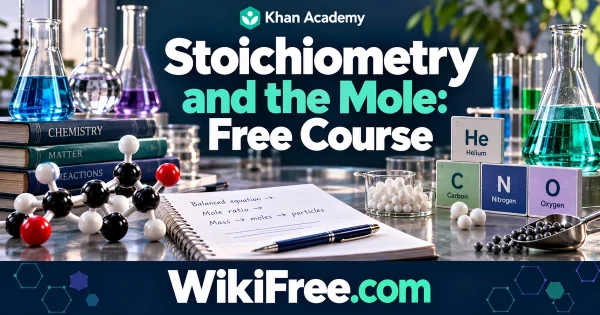 Stoichiometry and the Mole: Free Course — original WikiFree subject artwork for Khan Academy.