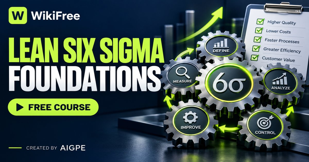 Free Lean Six Sigma Course: Understand Quality, Roles and Improvement — Advanced Innovation Group Pro Excellence (AIGPE). WikiFree selection on Udemy.