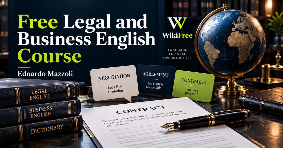 Free Legal and Business English Course: Documents, Tone and Negotiation — Edoardo Mazzoli. WikiFree selection.