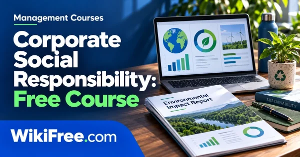 Corporate Social Responsibility: Free Course — original WikiFree artwork depicting the course subject; Management Courses.