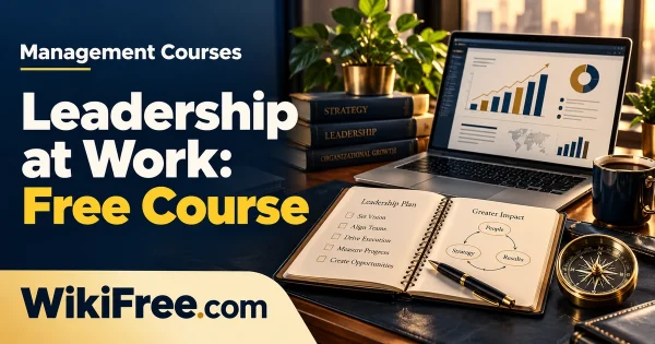 Leadership at Work: Free Course — original WikiFree artwork depicting the course subject; Management Courses.