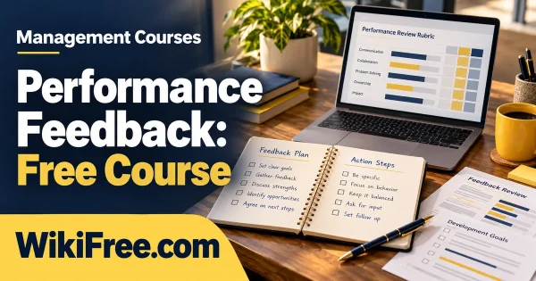 Performance Feedback: Free Course — original WikiFree artwork depicting the course subject; Management Courses.