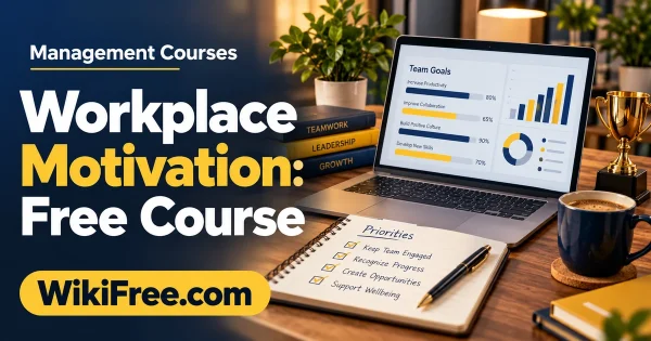 Workplace Motivation: Free Course — original WikiFree artwork depicting the course subject; Management Courses.