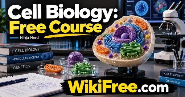 Cell Biology: Free Course — original WikiFree artwork depicting the course subject; Ninja Nerd.