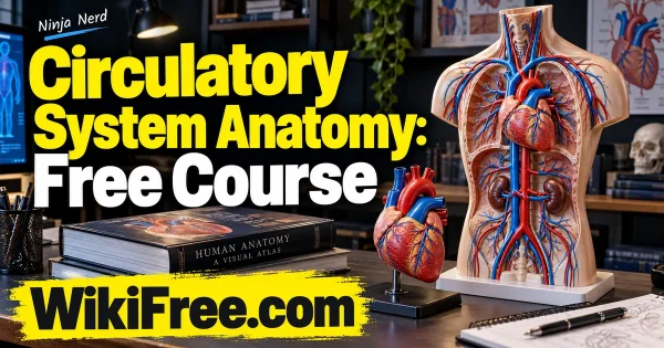 Circulatory System Anatomy: Free Course — original WikiFree artwork depicting the course subject; Ninja Nerd.