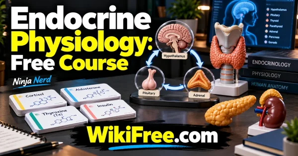 Endocrine Physiology: Free Course — original WikiFree artwork depicting the course subject; Ninja Nerd.
