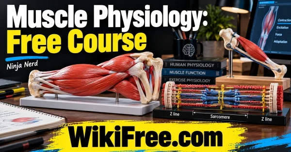 Muscle Physiology: Free Course — original WikiFree artwork depicting the course subject; Ninja Nerd.