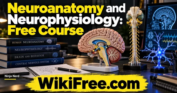 Neuroanatomy and Neurophysiology: Free Course — original WikiFree artwork depicting the course subject; Ninja Nerd.