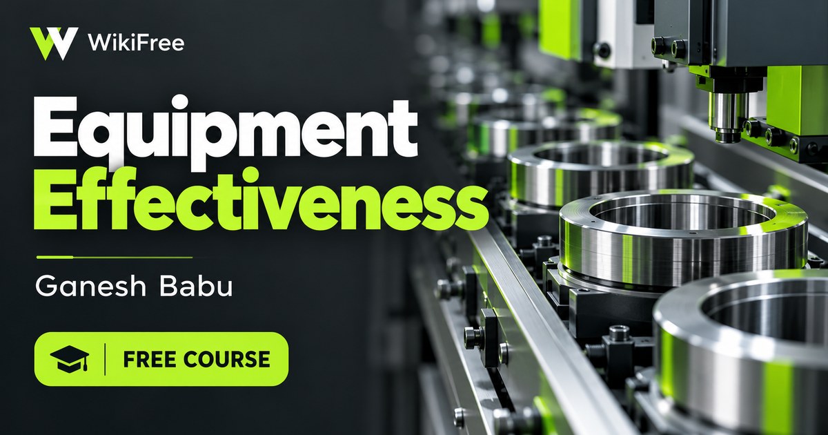 Free OEE Course: Equipment Losses, Calculations and Improvement Planning — Ganesh Babu. WikiFree selection.