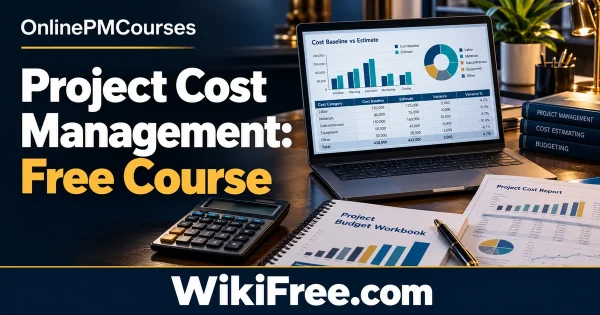 Project Cost Management: Free Course — original WikiFree artwork depicting the course subject; OnlinePMCourses.