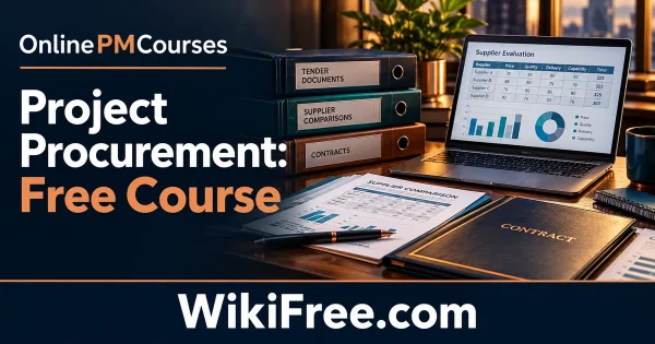 Project Procurement: Free Course — original WikiFree artwork depicting the course subject; OnlinePMCourses.