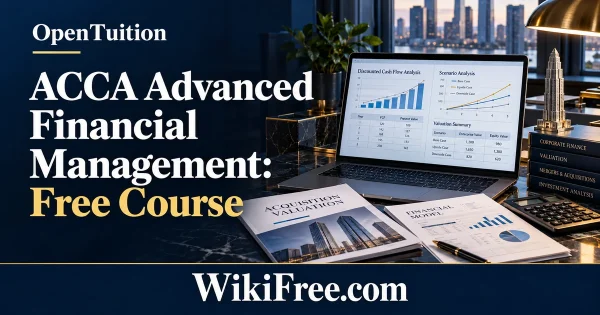ACCA Advanced Financial Management: Free Course — original WikiFree artwork depicting the course subject; OpenTuition.