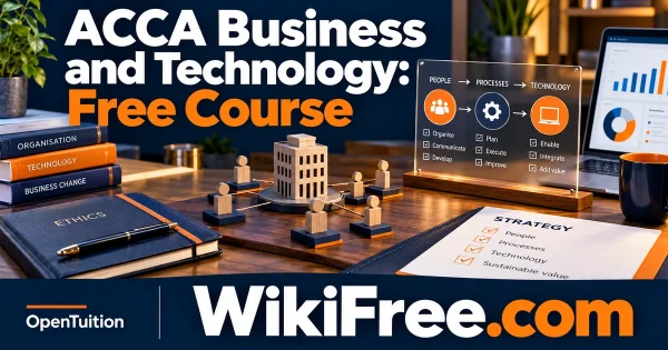 ACCA Business and Technology: Free Course — original WikiFree artwork depicting the course subject; OpenTuition.