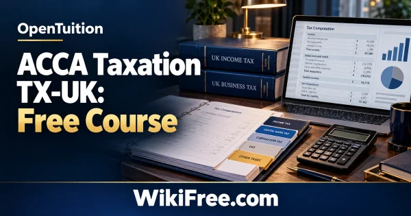 ACCA Taxation TX-UK: Free Course — original WikiFree artwork depicting the course subject; OpenTuition.