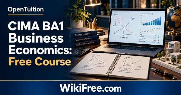 CIMA BA1 Business Economics: Free Course — original WikiFree artwork depicting the course subject; OpenTuition.