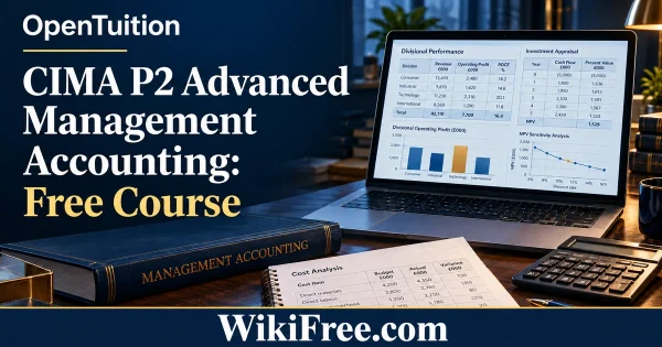 CIMA P2 Advanced Management Accounting: Free Course — original WikiFree artwork depicting the course subject; OpenTuition.