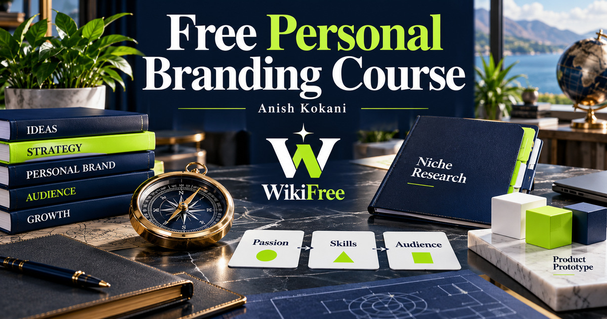 Free Personal Branding Course: Niche Research, Career Reflection and Digital Skills — Anish Kokani. WikiFree selection.