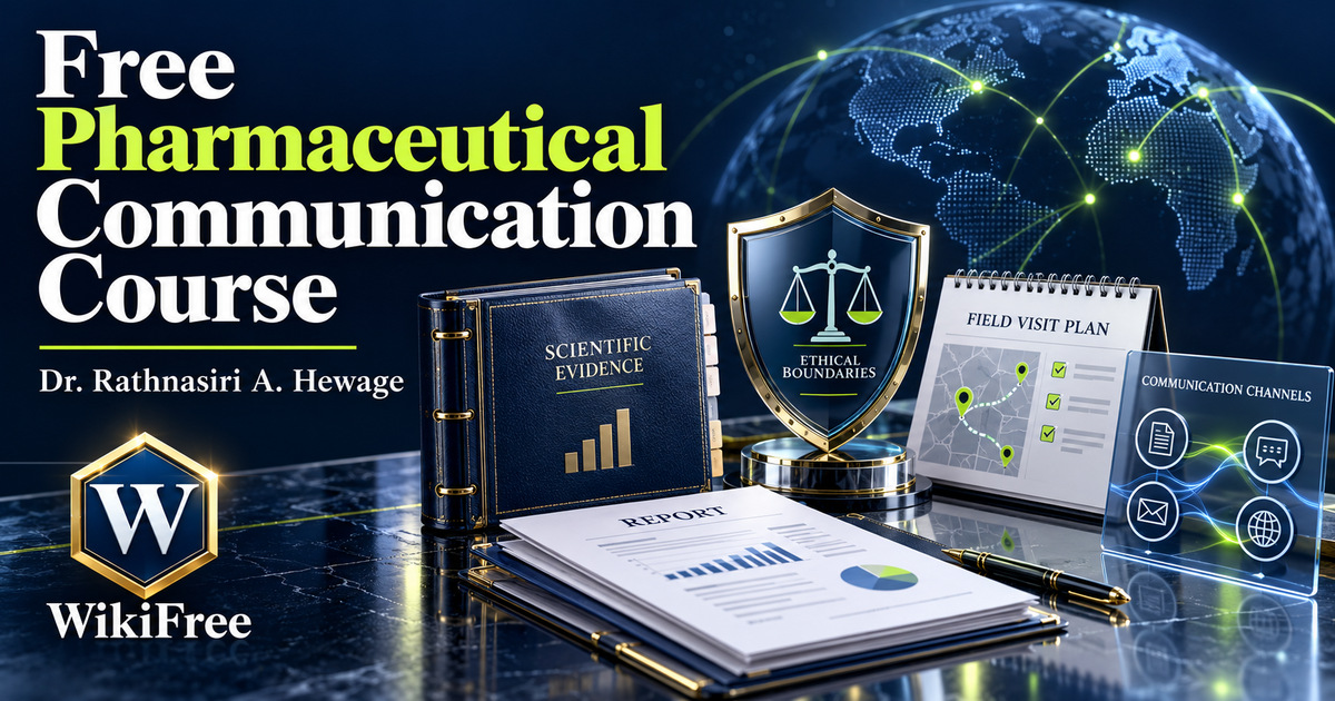 Free Pharmaceutical Communication Course: Ethics and Field Practice — Dr. Rathnasiri A. Hewage. MBBS, MSc, MD. WikiFree selection.
