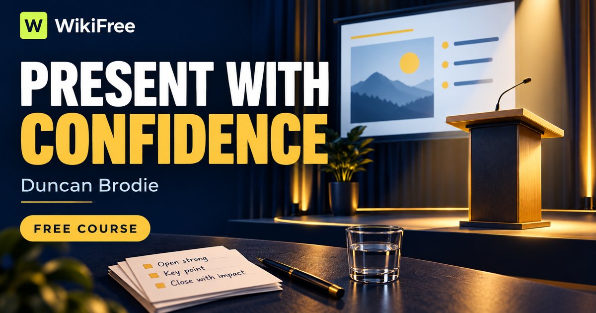 Free Presentation Skills Course: Plan Your Talk and Handle Questions — Duncan Brodie. WikiFree selection on Udemy.