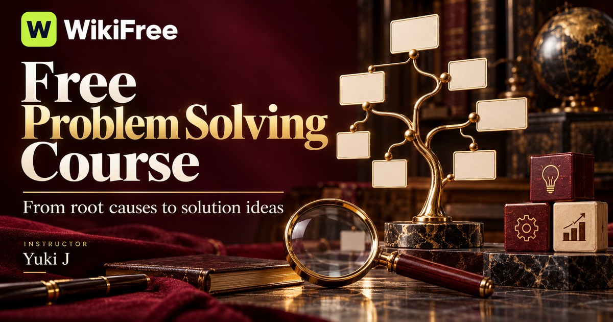 Free Problem Solving Course: Define the Gap and Generate Solutions from Root Causes — Yuki J. WikiFree selection.
