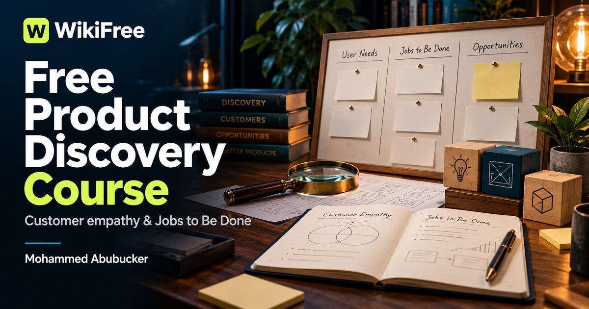 Free Product Discovery Course: Customer Empathy and Jobs to Be Done — Mohammed Abubucker. WikiFree selection.