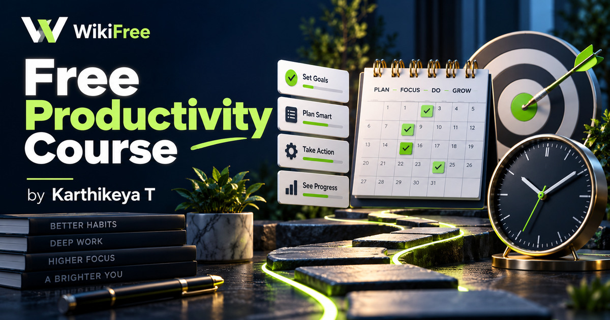 Free Productivity Course: Goals, Priorities and Focused Action — Karthikeya T. WikiFree selection.