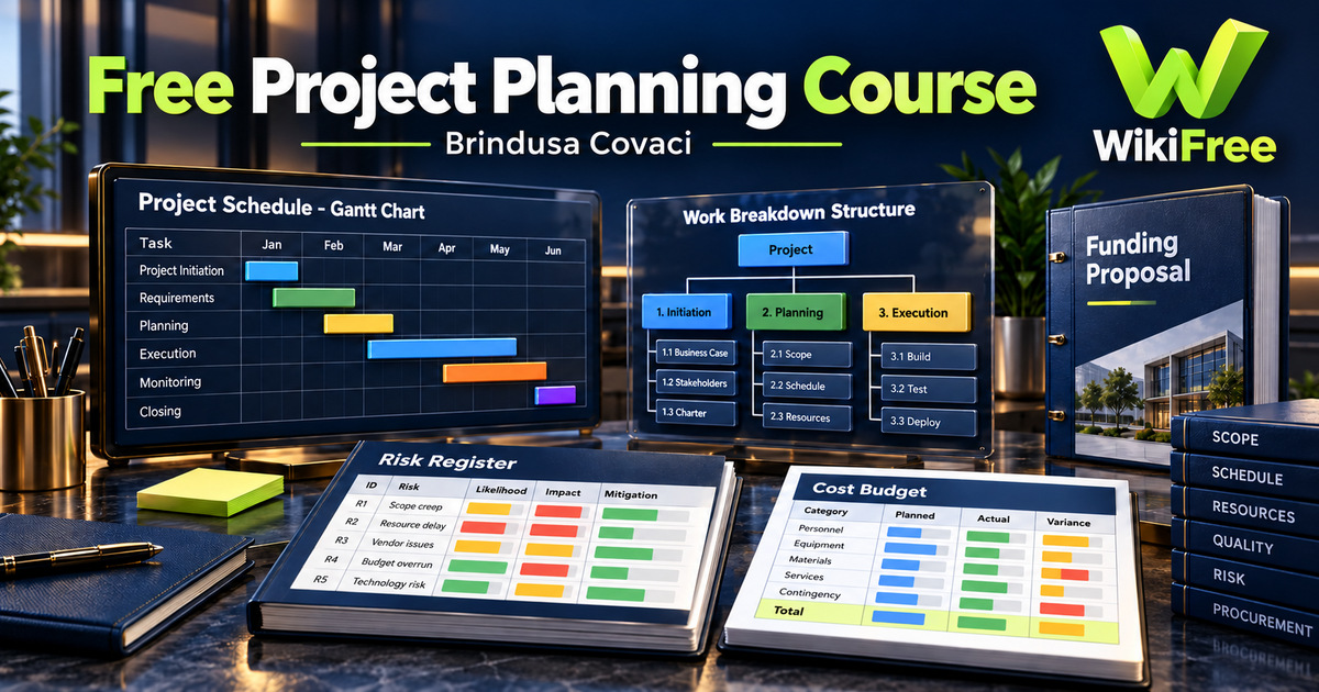 Free Project Planning Course: Work Structure, Funding Proposals and Budgets — Brindusa Covaci. WikiFree selection.