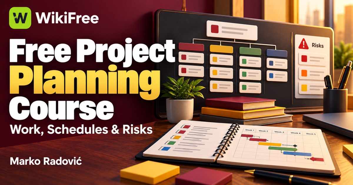 Free Project Planning Course: Break Down Work, Schedule Tasks and Handle Risks — Marko Radović. WikiFree selection.