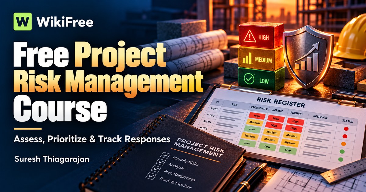 Free Project Risk Management Course: Prioritize Risks and Track Response Plans — Suresh Thiagarajan. WikiFree selection.