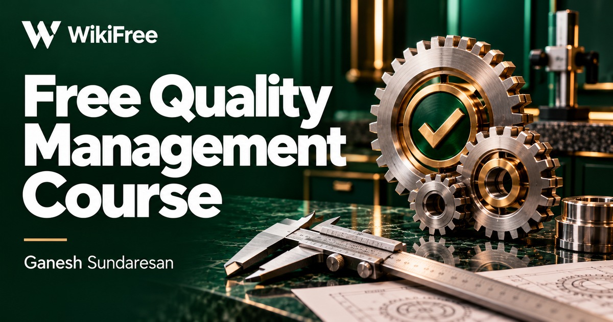 Free Quality Management Course: Customer Needs and Process Principles — Ganesh Sundaresan. WikiFree selection.