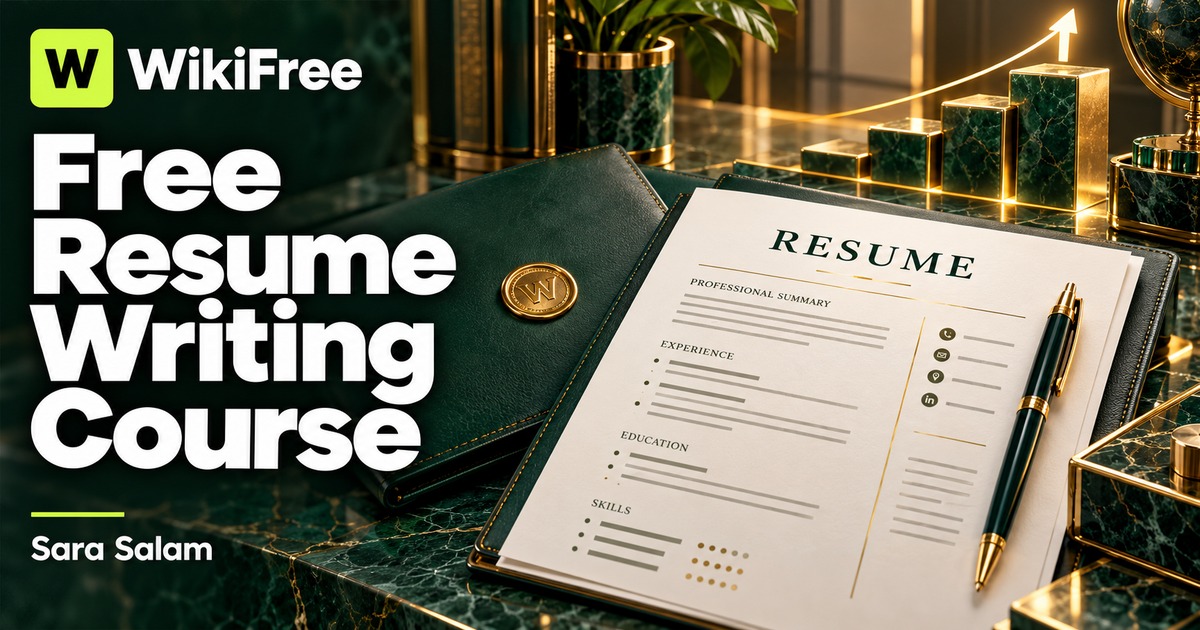 Free Resume Writing Course: Career Direction, Structure and Relevant Detail — Sara Salam. WikiFree selection.