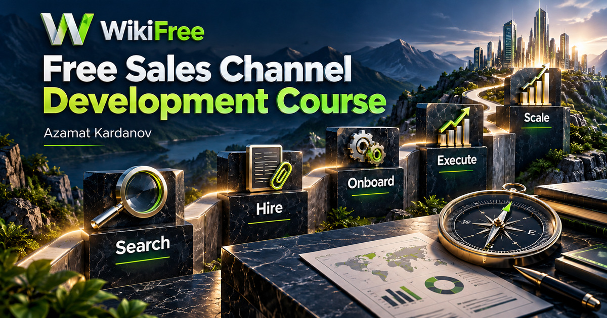 Free Sales Channel Development Course: Search, Onboard, Execute and Scale — Azamat Kardanov. WikiFree selection.