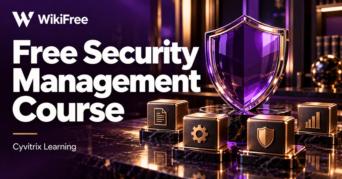 Free Security Management Course: A CISM Domain Orientation — Cyvitrix Learning | CISSP, CISM, CISA, ITIL, PMP & GRC Courses. WikiFree selection.