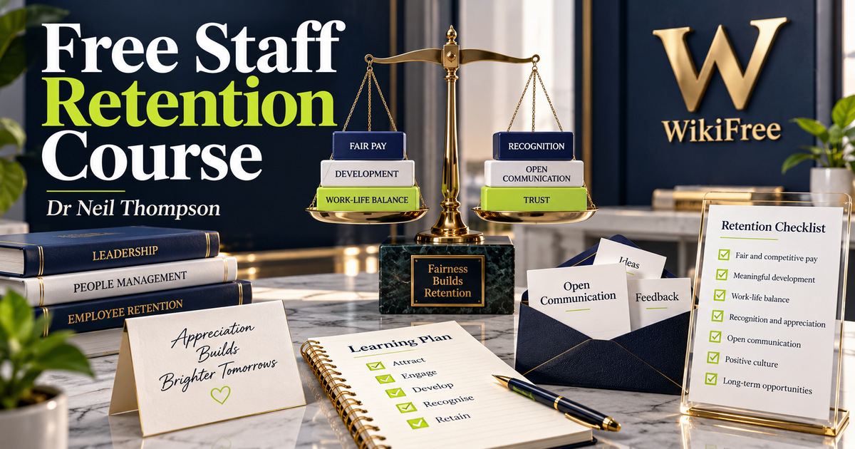 Free Staff Retention Course: Fairness, Appreciation and Development — Dr Neil Thompson. WikiFree selection.