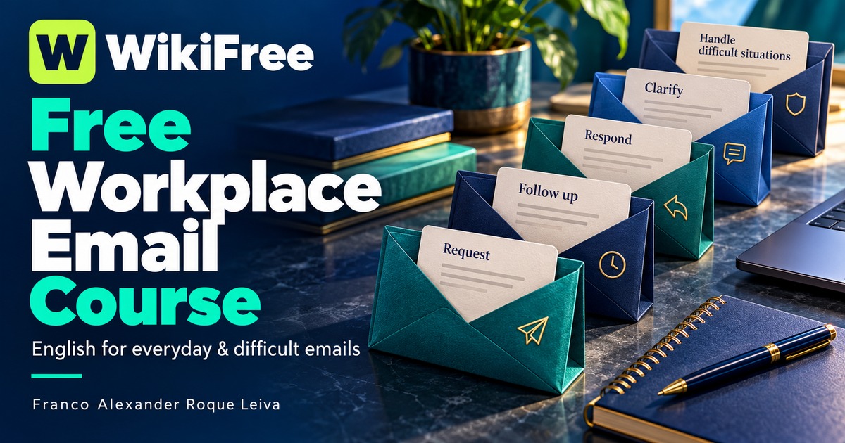 Free Workplace Email Course: English for Everyday and Difficult Messages — Franco Alexander Roque Leiva. WikiFree selection.