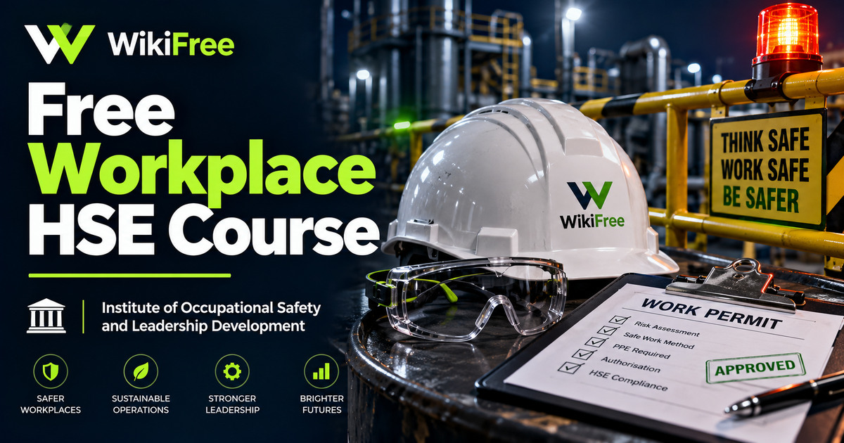 Free Workplace HSE Course: Hazards, Controls and Incident Learning — Institute of Occupational Safety and Leadership Development. WikiFree selection.