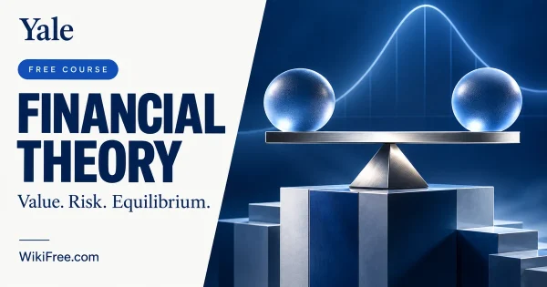 Financial Theory — original WikiFree course cover in Yale blue and white, labeled FREE COURSE.