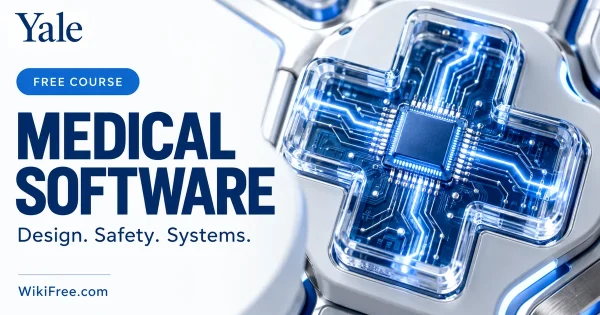 Introduction to Medical Software — original WikiFree course cover in Yale blue and white, labeled FREE COURSE.
