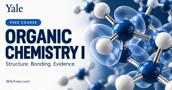 Organic Chemistry I: Structure and Mechanisms — original WikiFree course cover in Yale blue and white, labeled FREE COURSE.