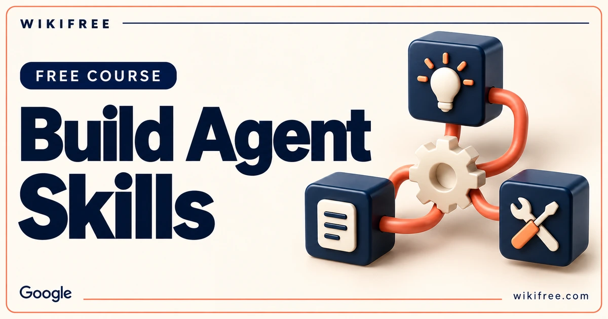 Build Agent Skills course cover with connected tool cubes and a central settings gear.