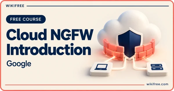 Cloud NGFW Introduction by Google, illustrated with a cloud, shield and abstract firewall barrier.