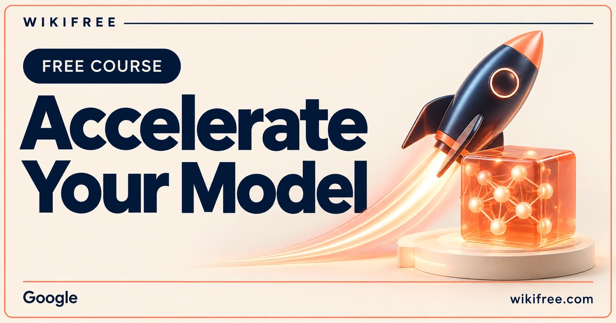 Accelerate Your Model course cover with an illustrative rocket and AI model cube.