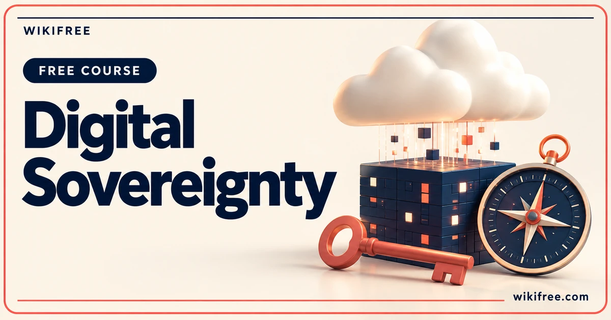 Digital Sovereignty by Google, illustrated with a cloud, data cube, key and compass.