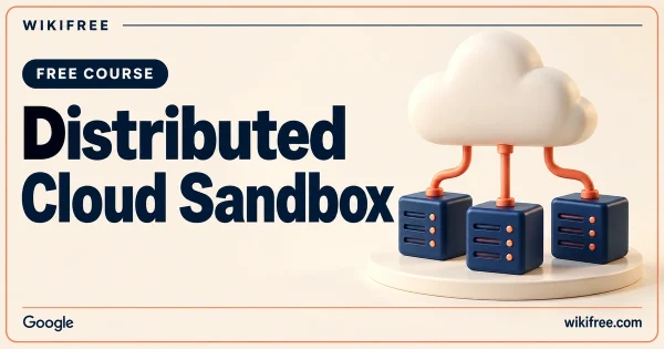 Distributed Cloud Sandbox course cover with three connected server models below a cloud.